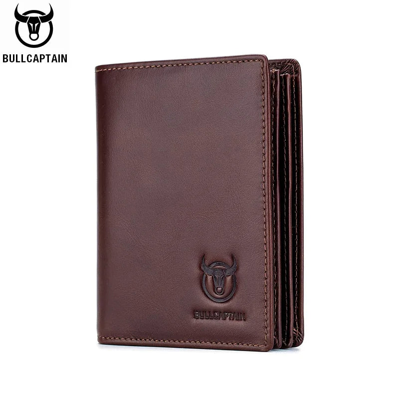 BULLCAPTAIN Men's Genuine RFID Leather Wallet