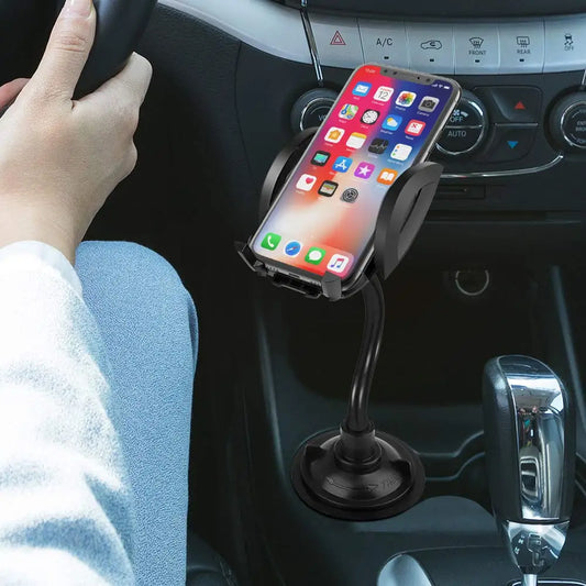 Hands Free Sturdy Adjustable Universal Gooseneck Cell Phone Cup Holder Mount
