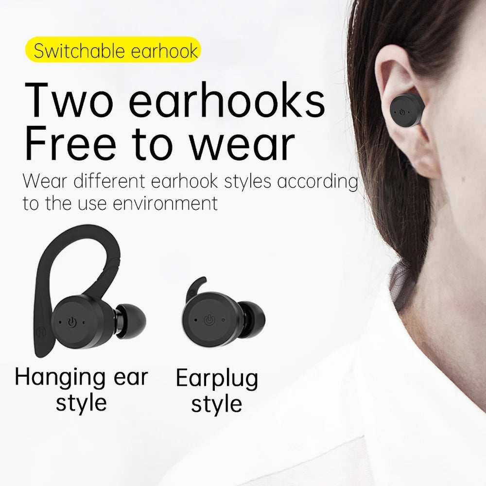 Waterproof Bluetooth 5.0 Sport Ear Pods (5.5 HRS Play Time)