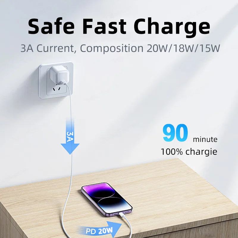 PD 3.0 Type-C to Lighting 20W Fast Charging Cable