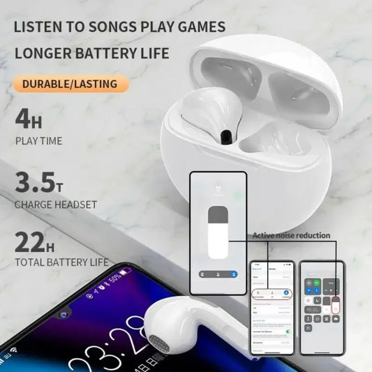 2024 Lenovo Air Pro 6 Wireless Bluetooth 5.1 Earphones 22 Hr Battery(4 Hr Play Time)