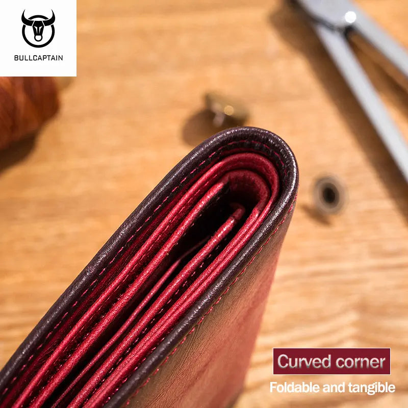 BULLCAPTAIN RFID Blocking Men's Leather Wallet