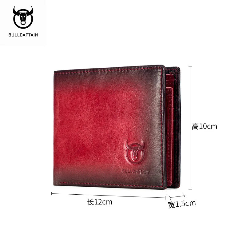 BULLCAPTAIN RFID Blocking Men's Leather Wallet