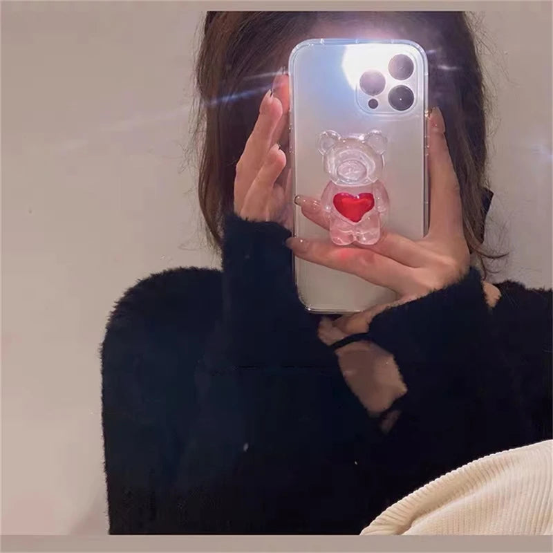 Cute 3D  Epoxy Love Heart Bear