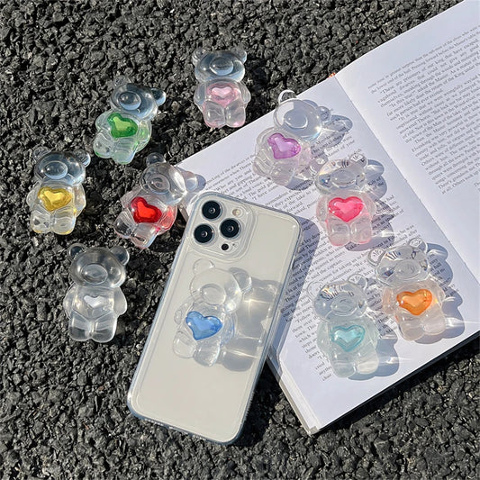 Cute 3D  Epoxy Love Heart Bear