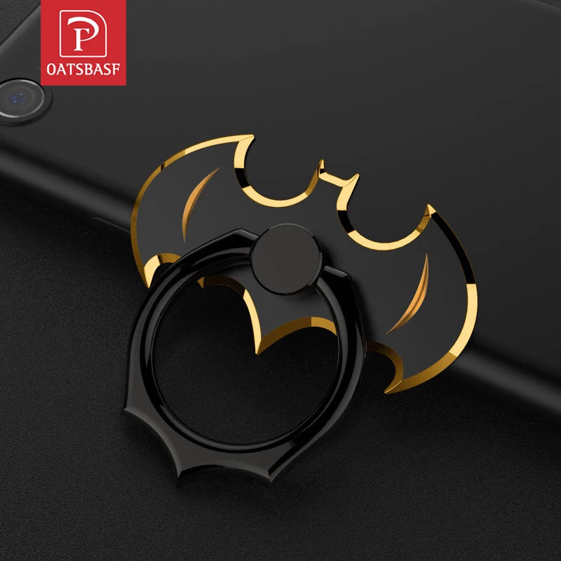 Black/Gold Bat Finger Ring Phone Holder 360 Rotate Desktop Mount